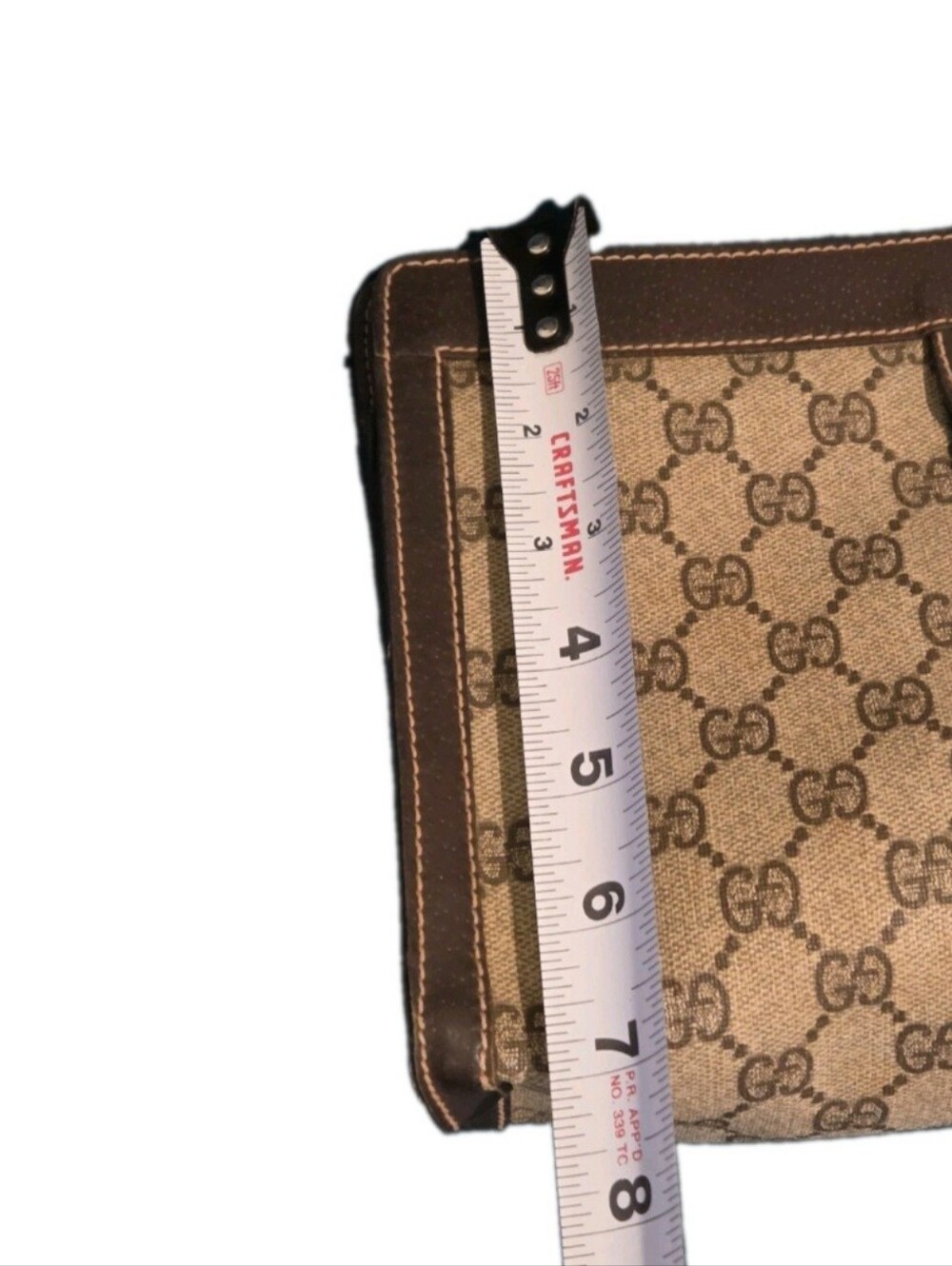 GUCCI VINTAGE GG Monogram Ophidia Sherry Line Brown Classic Bag / Clutch - Picture 17 of 17